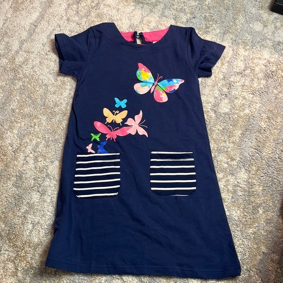 Blue butterfly dress size 5 - 6 T - Picture 1 of 4
